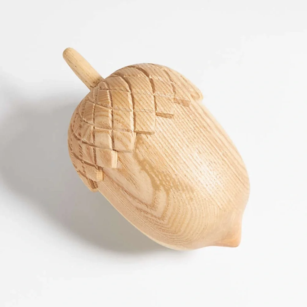 Crate&barrel Small Wood Acorn Sculpture - Picture 14 of 16